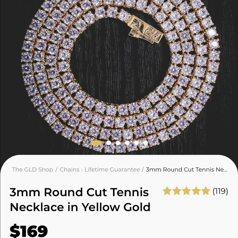 Yellow gold tennis chain
